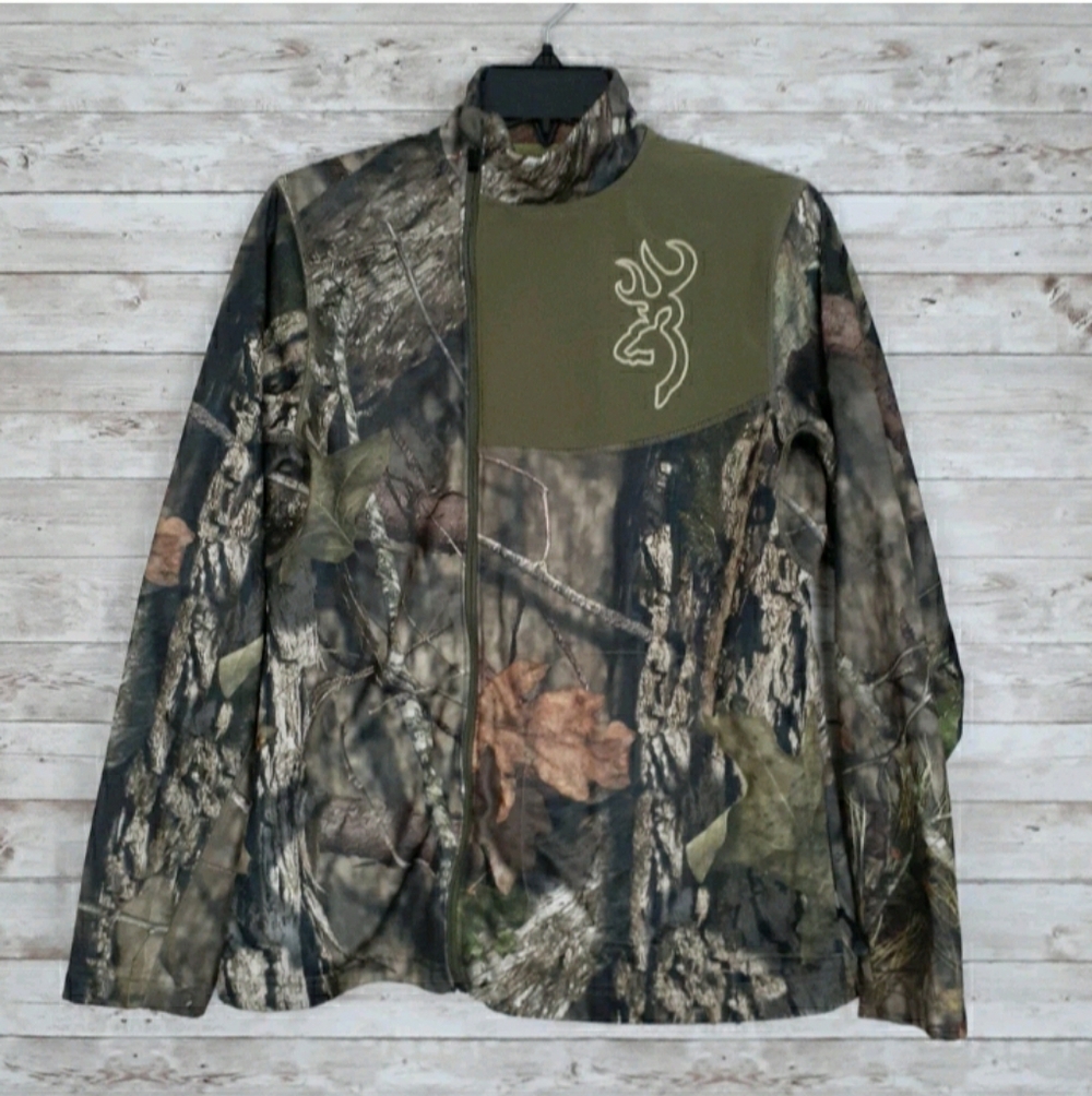 Browning Womens Camo Jacket XS Asymetrical Zipper Green